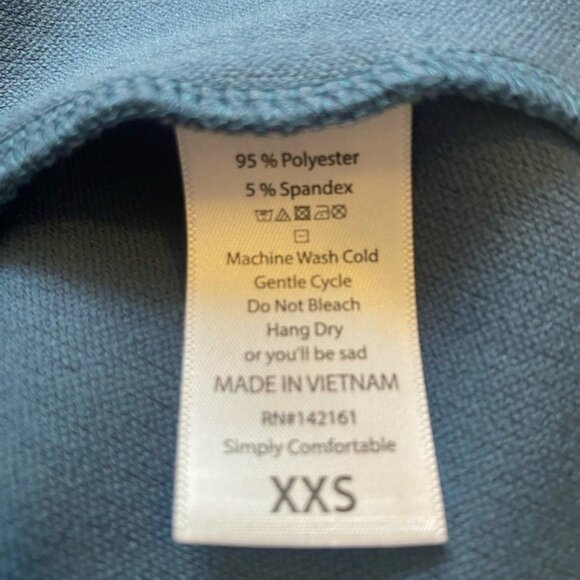 LulaRoe Two-Tone Fit & Flare Amelia Midi Dress Size XXS Light Peach & Slate Blue - Picture 5 of 8